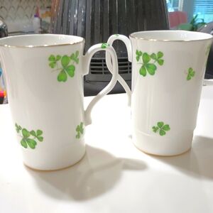 Reco Fine Bone China Shamrock Tea Cups